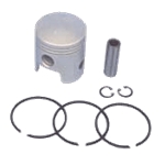 Columbia gas 2 cycle 1963-95 Standard Piston & Ring Assembly Includes Piston, 3 rings, wrist pins and clips.